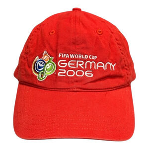 FIFA World Cup Germany 2006 Hat Cap Strap Back Mens One Size Red Soccer Football